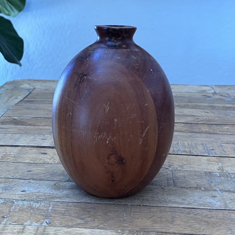 Hearth & Hand with Solid Magnolia Brown Wood Bud Vase 8” Tall